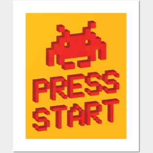Space Invader Press Start Posters and Art